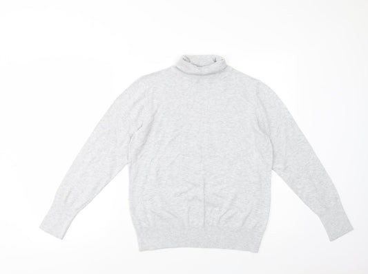 Dunnes Stores Womens Grey Roll Neck  Viscose Pullover Jumper Size L
