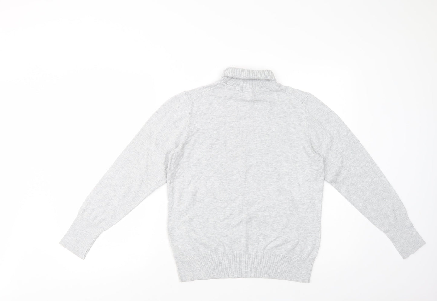 Dunnes Stores Womens Grey Roll Neck  Viscose Pullover Jumper Size L