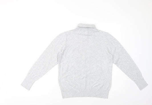 Dunnes Stores Womens Grey Roll Neck  Viscose Pullover Jumper Size L