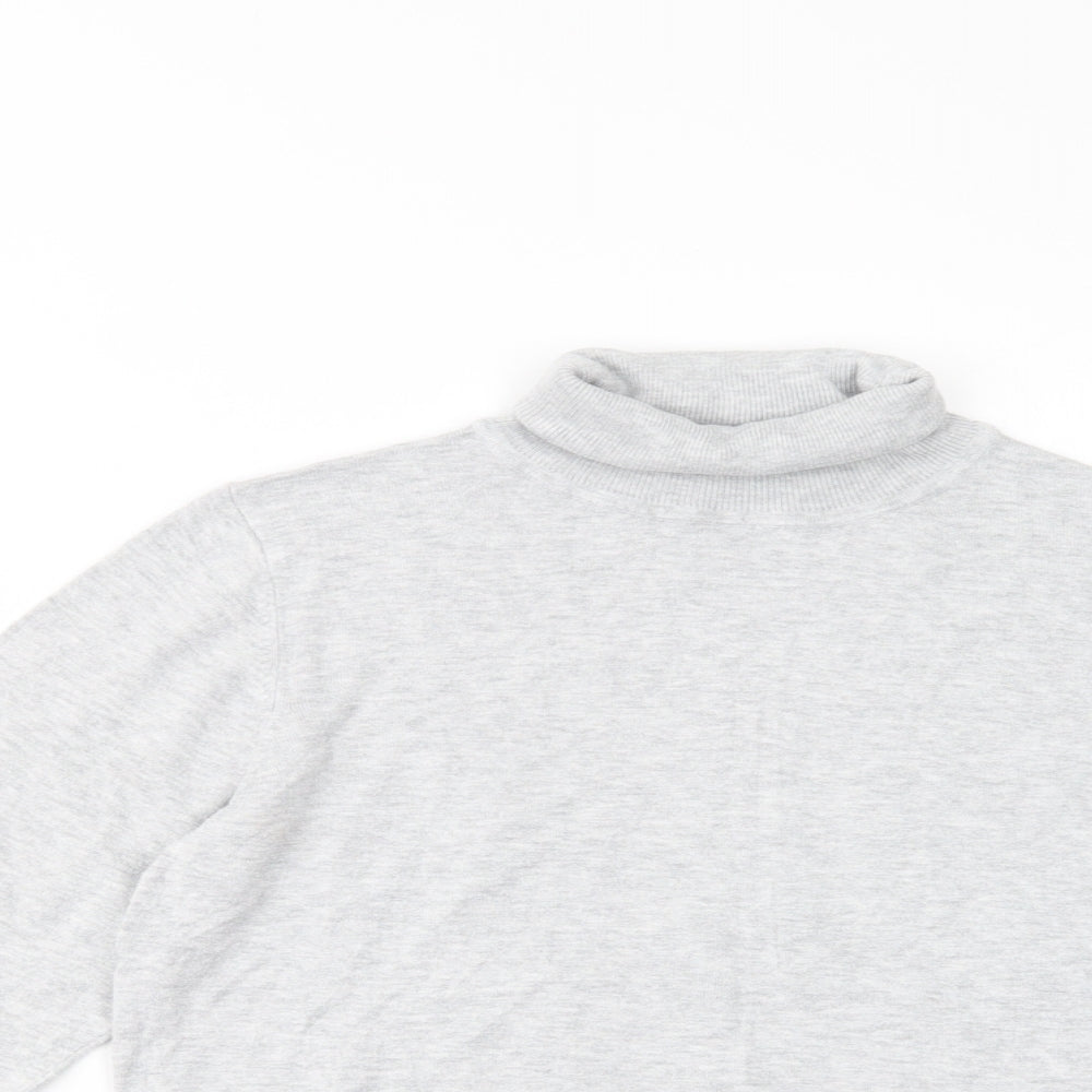 Dunnes Stores Womens Grey Roll Neck  Viscose Pullover Jumper Size L