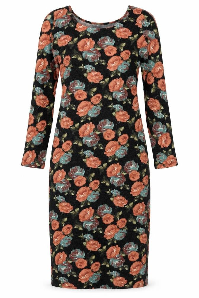 Paprika Womens Grey Floral Acrylic Bodycon  Size 12  Scoop Neck