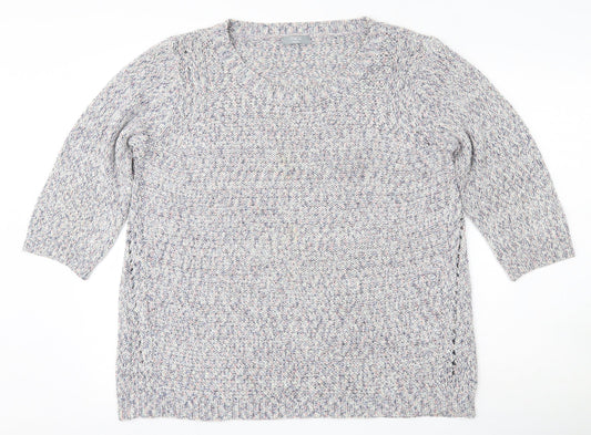 M&Co Womens Multicoloured Round Neck  Acrylic Pullover Jumper Size 18