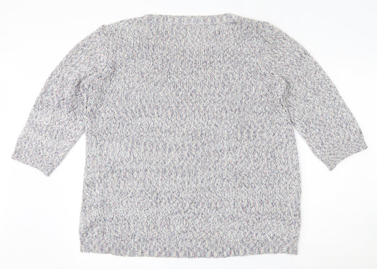 M&Co Womens Multicoloured Round Neck  Acrylic Pullover Jumper Size 18