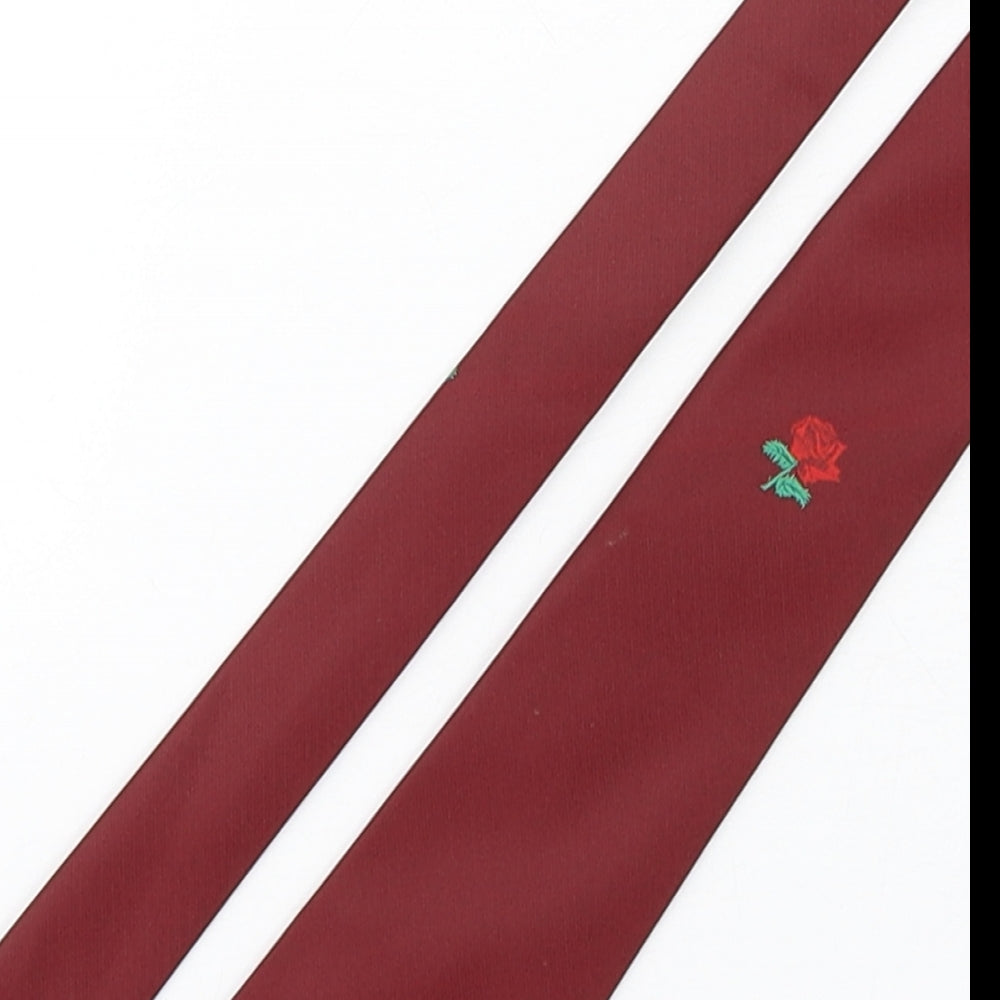 Bonmarché Mens Red Floral Polyester Pointed Tie One Size