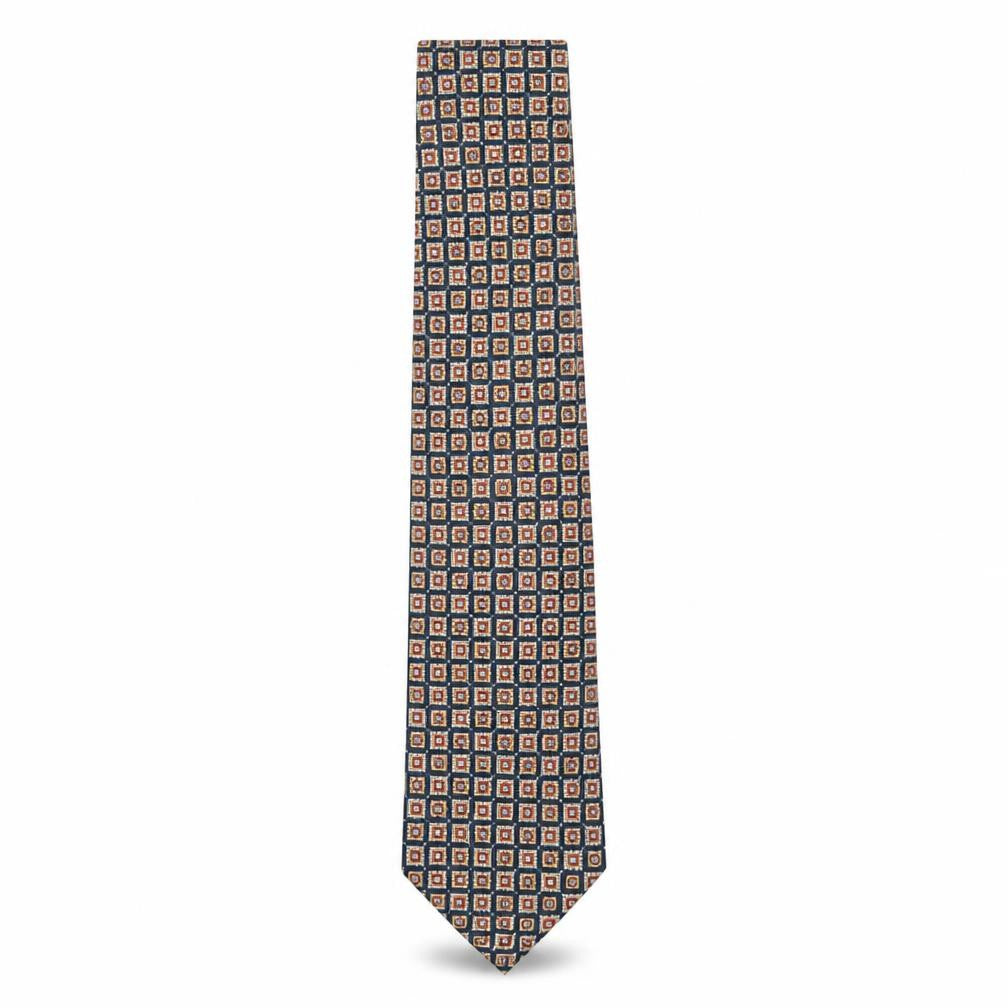 Leonardo Stelli Mens Multicoloured Geometric Silk Pointed Tie One Size