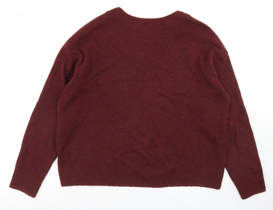 H&M Womens Purple Crew Neck  Acrylic Pullover Jumper Size S