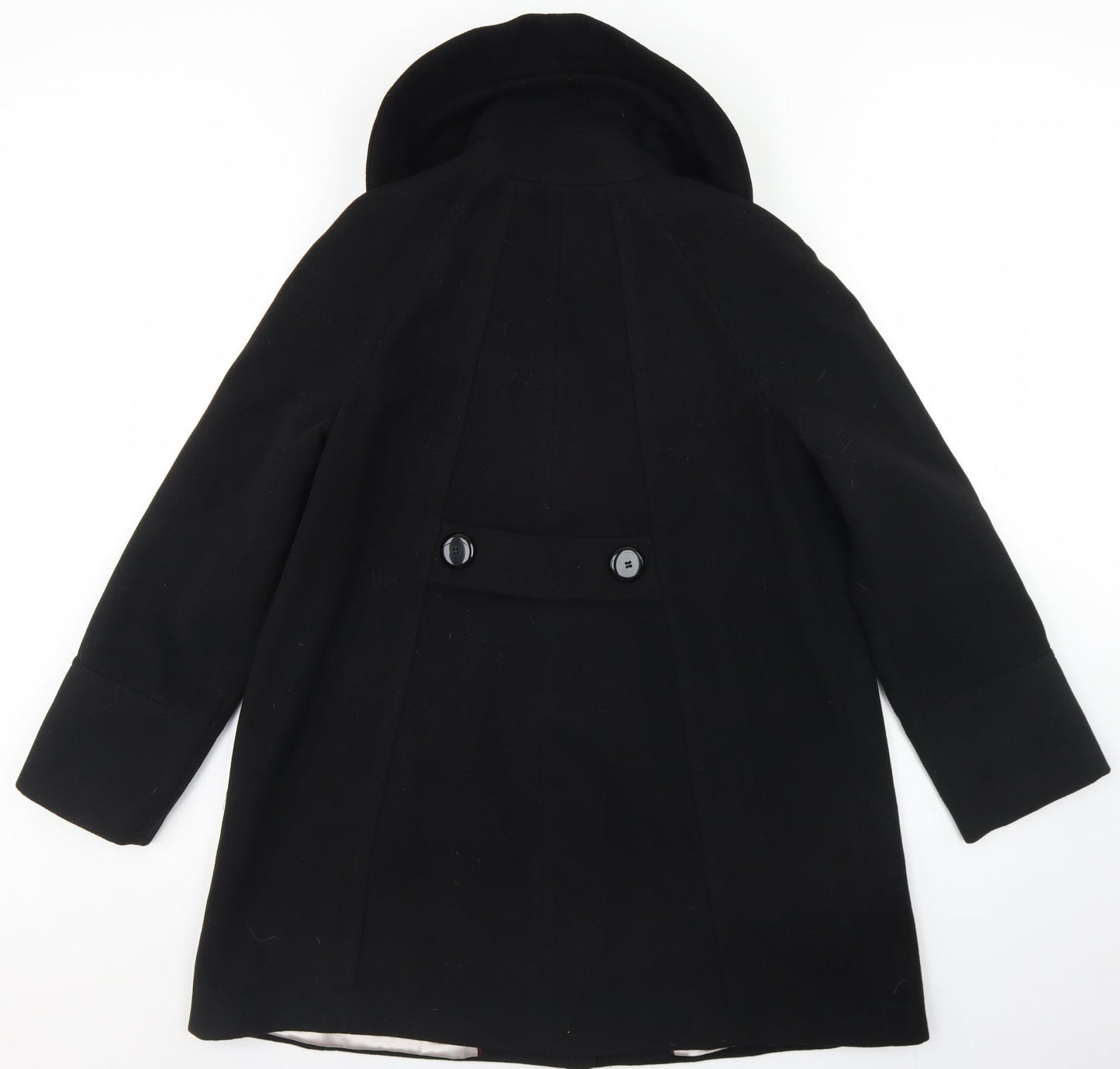 Wallis Womens Black   Overcoat Coat Size S  Button