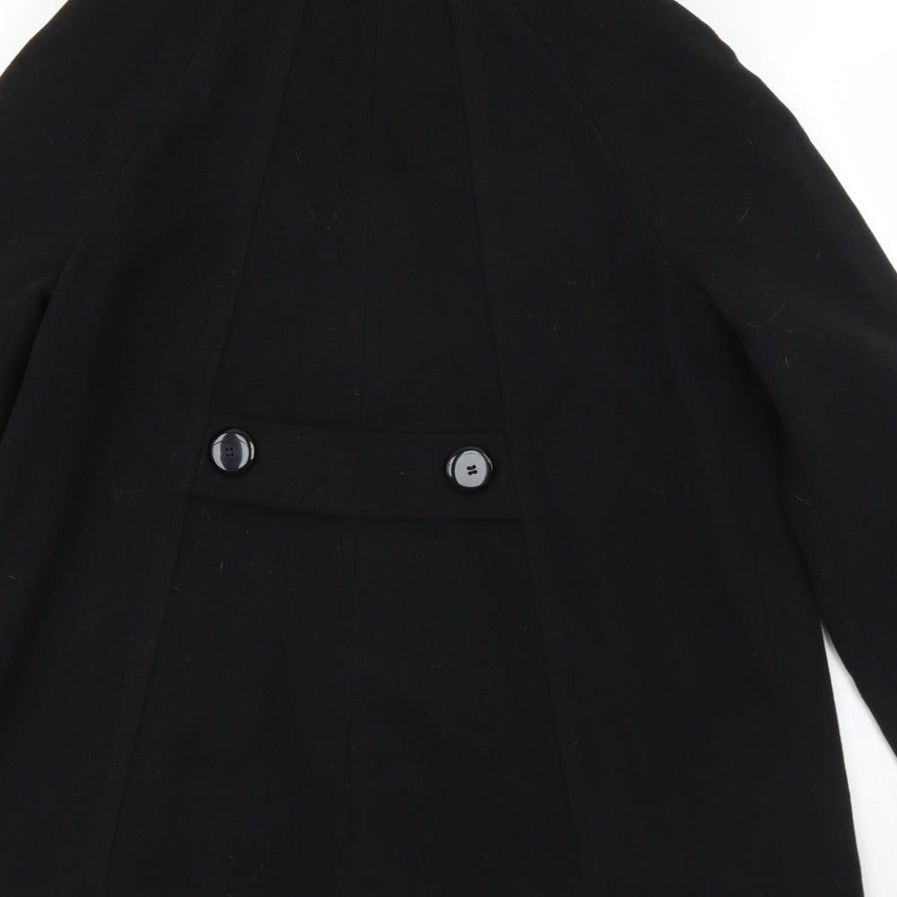 Wallis Womens Black   Overcoat Coat Size S  Button