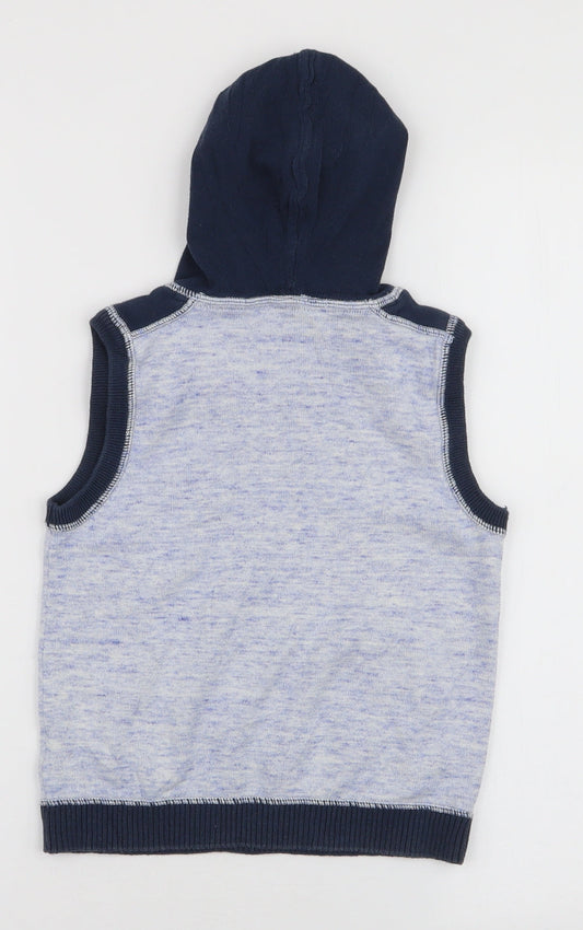 NEXT Boys Blue High Neck  100% Cotton Pullover Jumper Size 4-5 Years  Pullover