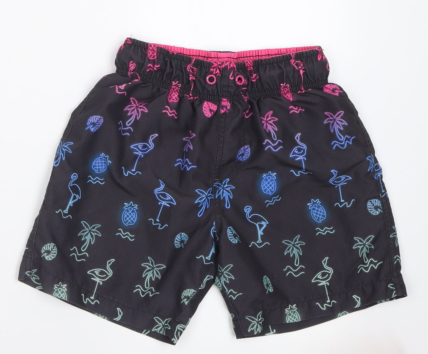 Primark Boys Black Geometric Polyester Sweat Shorts Size 8-9 Years  Regular
