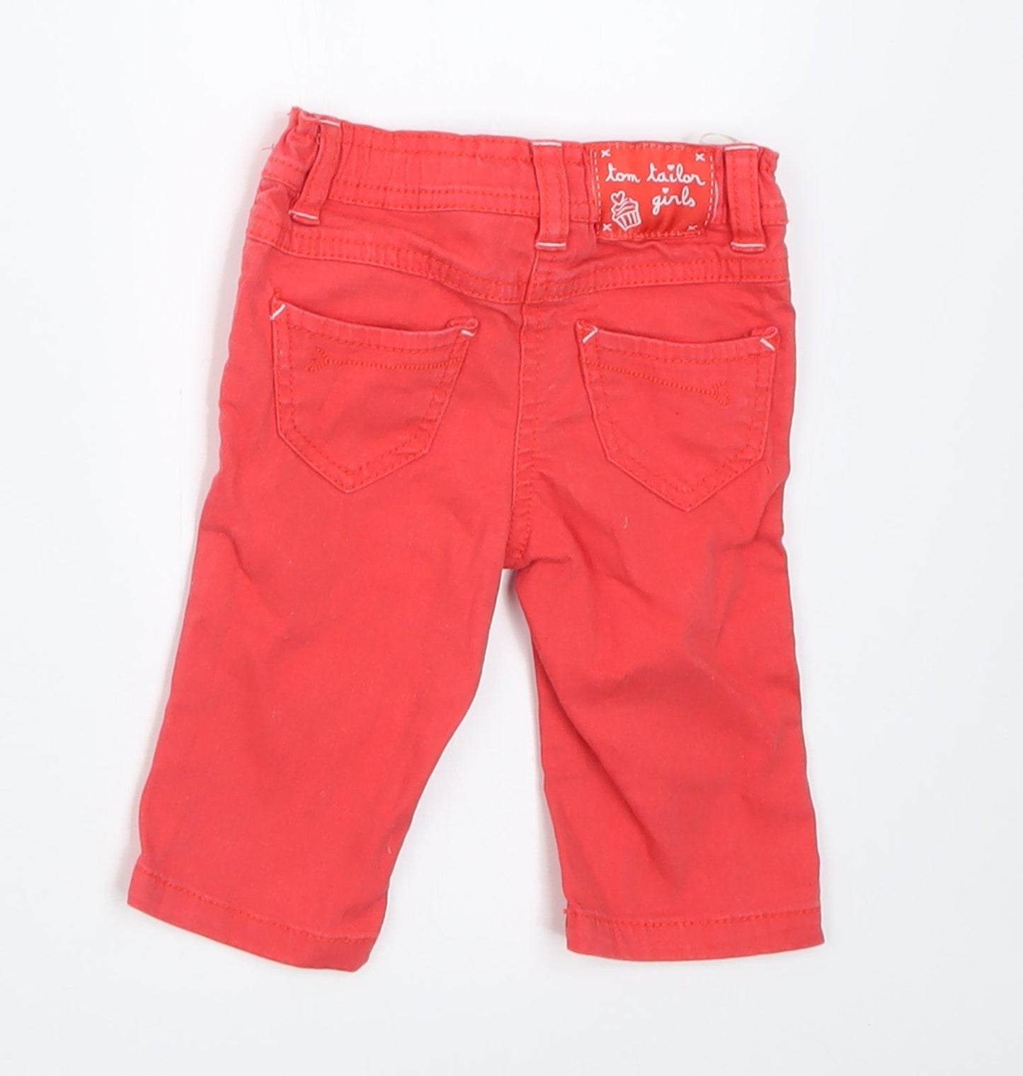 TOM TAILOR Girls Pink  Cotton Capri Trousers Size 0-3 Months  Button