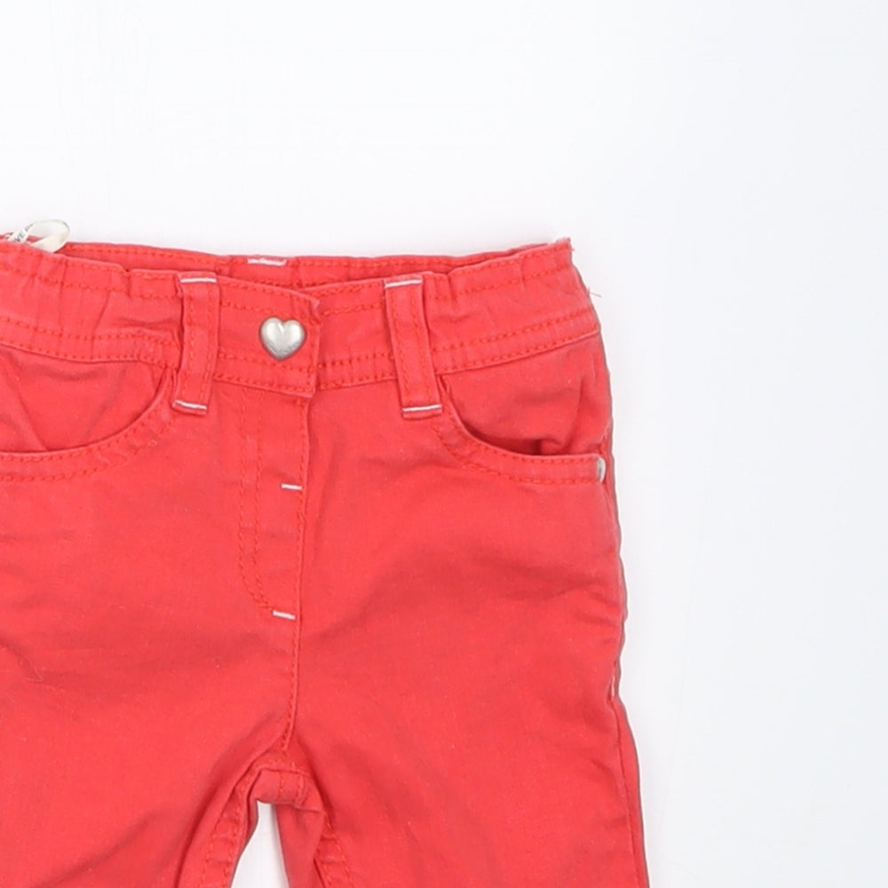 TOM TAILOR Girls Pink  Cotton Capri Trousers Size 0-3 Months  Button