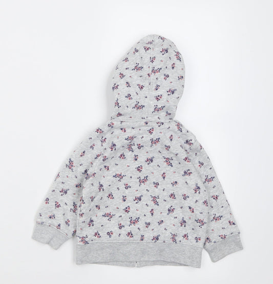 Gap Girls Grey Floral  Jacket  Size 6-9 Months   Zip