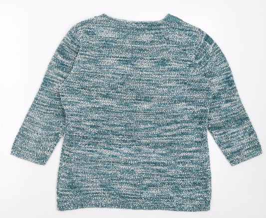 BM Womens Blue Crew Neck  Polyester Pullover Jumper Size S