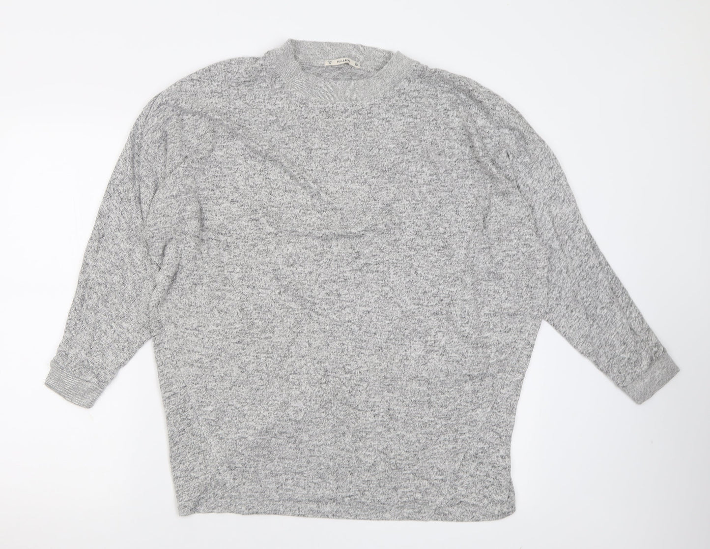 Pull&Bear Womens Grey Crew Neck  Polyester Pullover Jumper Size M