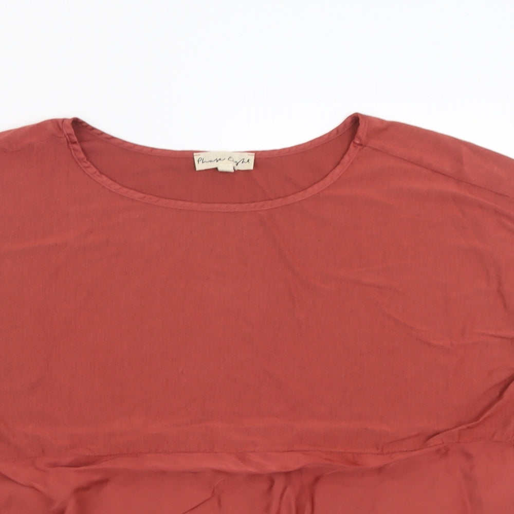 Phase Eight Womens Red  Viscose Basic T-Shirt Size 10 Crew Neck