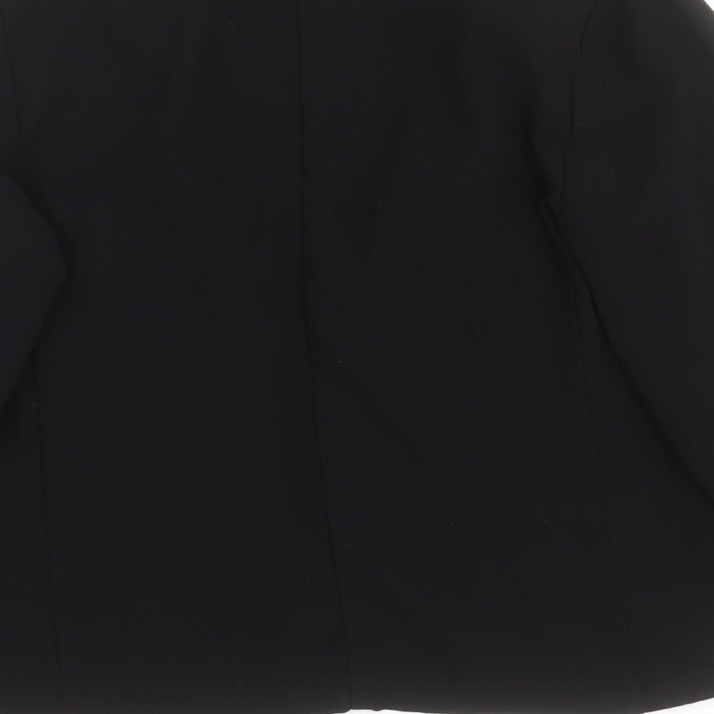 Primark Womens Black   Jacket Blazer Size 12   - Leopard collar and sleeves