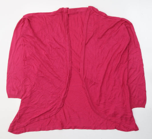 AJC Womens Pink V-Neck  Cotton Cardigan Jumper Size 10