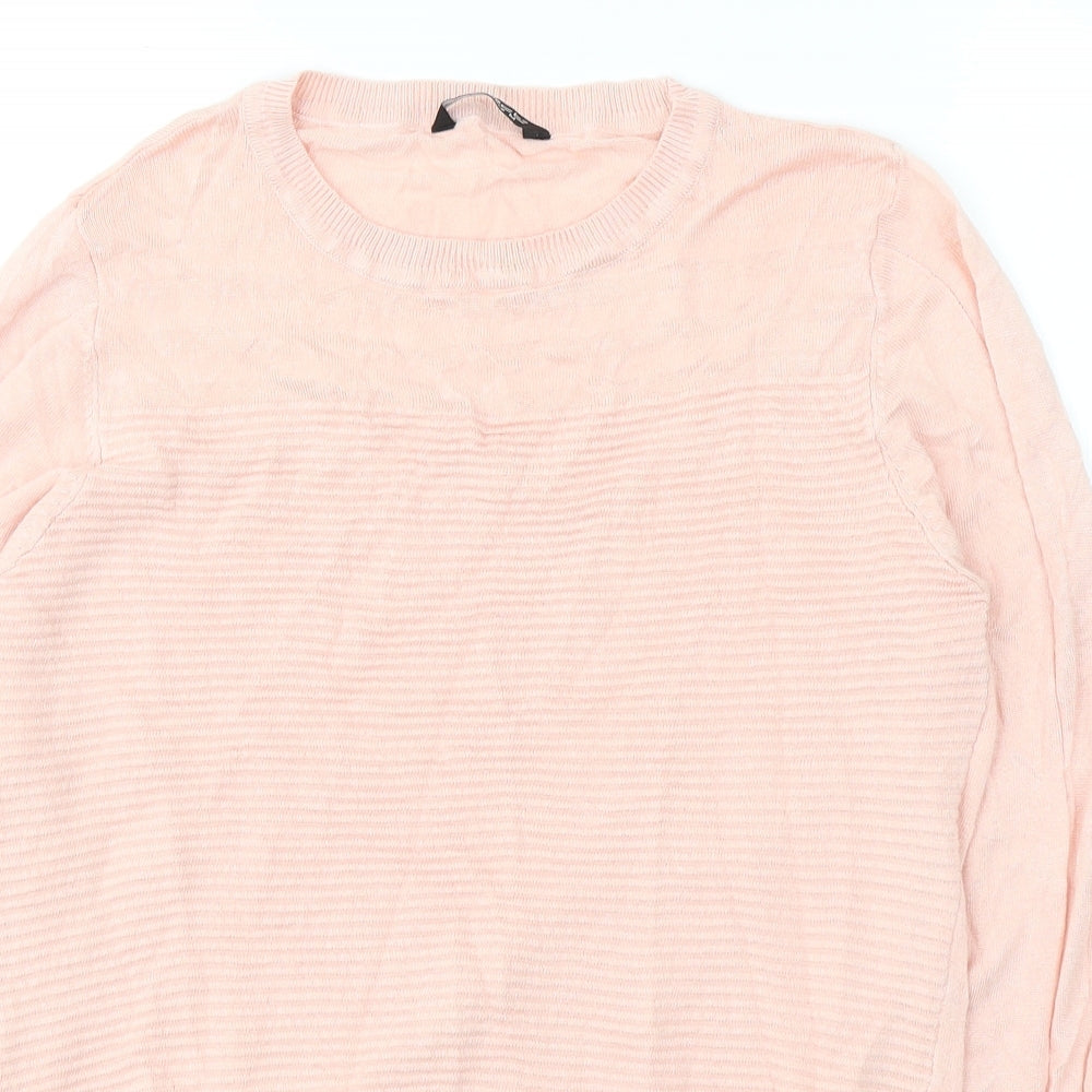 Select Womens Pink  Viscose Jersey Blouse Size M Round Neck