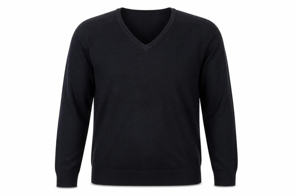 Marks and Spencer Mens Black V-Neck  Acrylic Pullover Jumper Size S