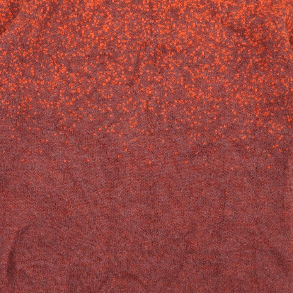 Selected Femme Womens Orange Round Neck  Nylon Pullover Jumper Size XS