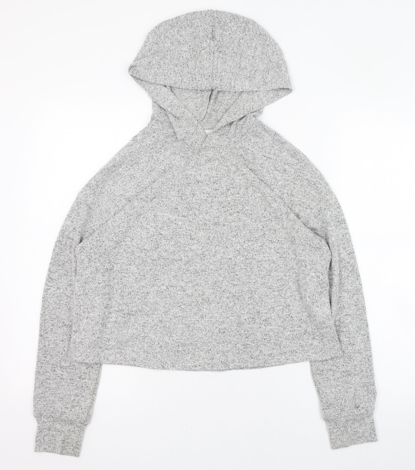 H&M Womens Grey  Polyester Pullover Hoodie Size 4  Pullover