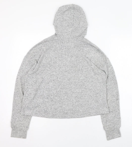 H&M Womens Grey  Polyester Pullover Hoodie Size 4  Pullover