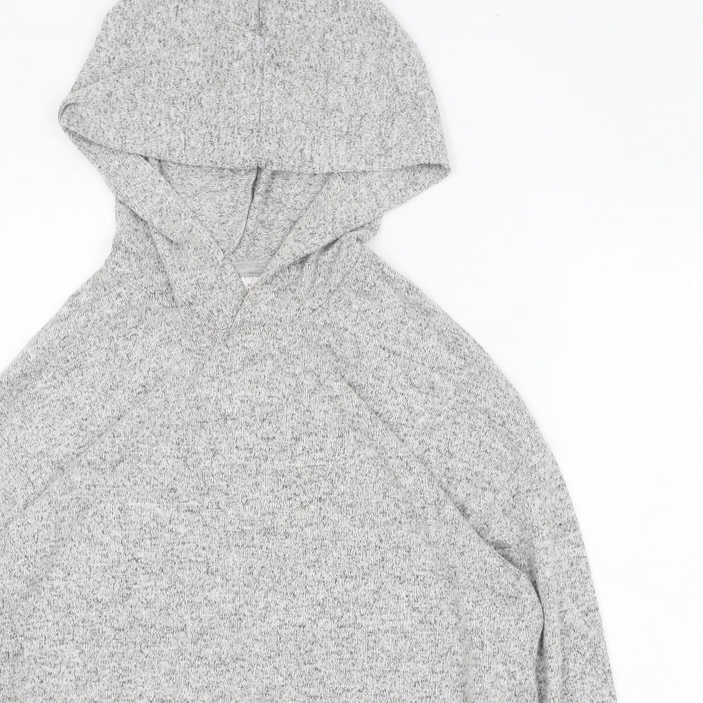 H&M Womens Grey  Polyester Pullover Hoodie Size 4  Pullover