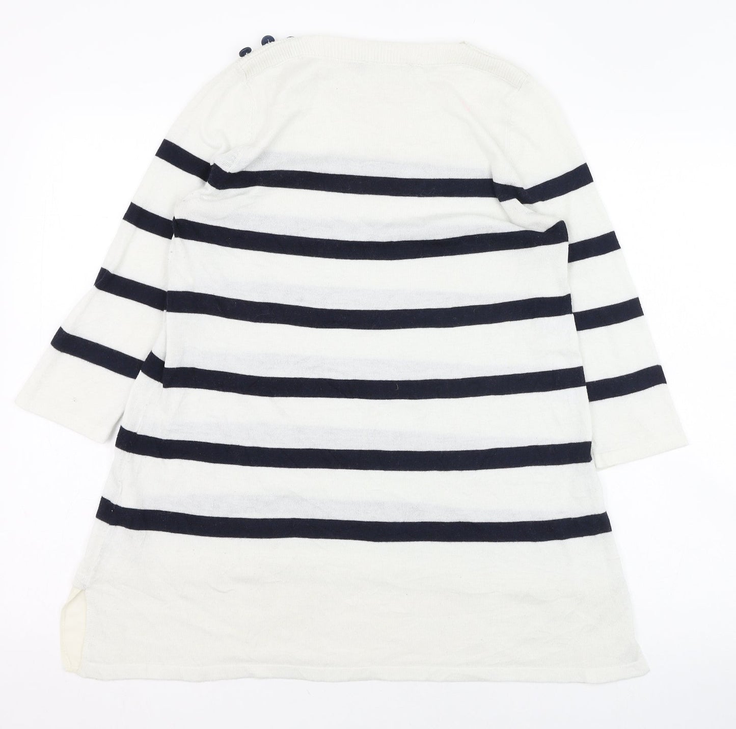 ASOS Womens Ivory Round Neck Striped Polyester Pullover Jumper Size 10