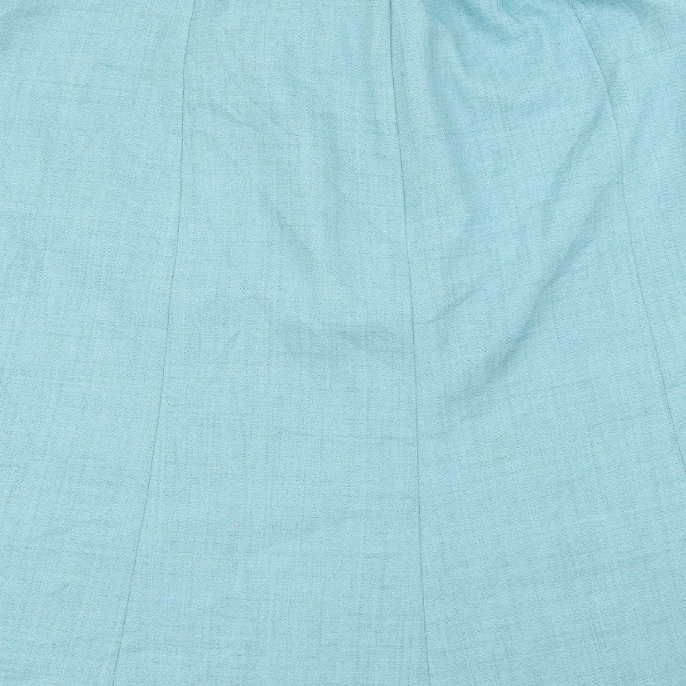 EWM Womens Blue  Polyester A-Line Skirt Size 18   Zip