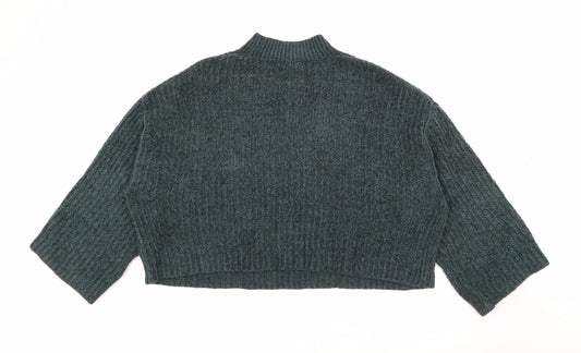 New Look Womens Green High Neck  Polyester Pullover Jumper Size L