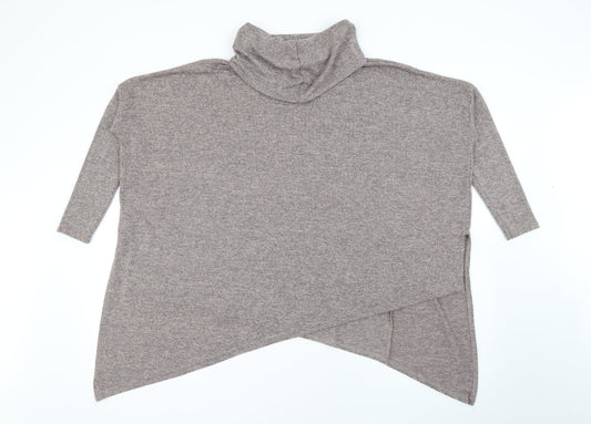 New Look Womens Brown Roll Neck  Polyester Pullover Jumper Size S