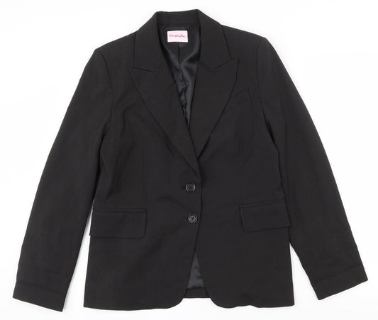 Simply Be Womens Black Striped Polyester Jacket Suit Jacket Size 14   - Shoulder pads