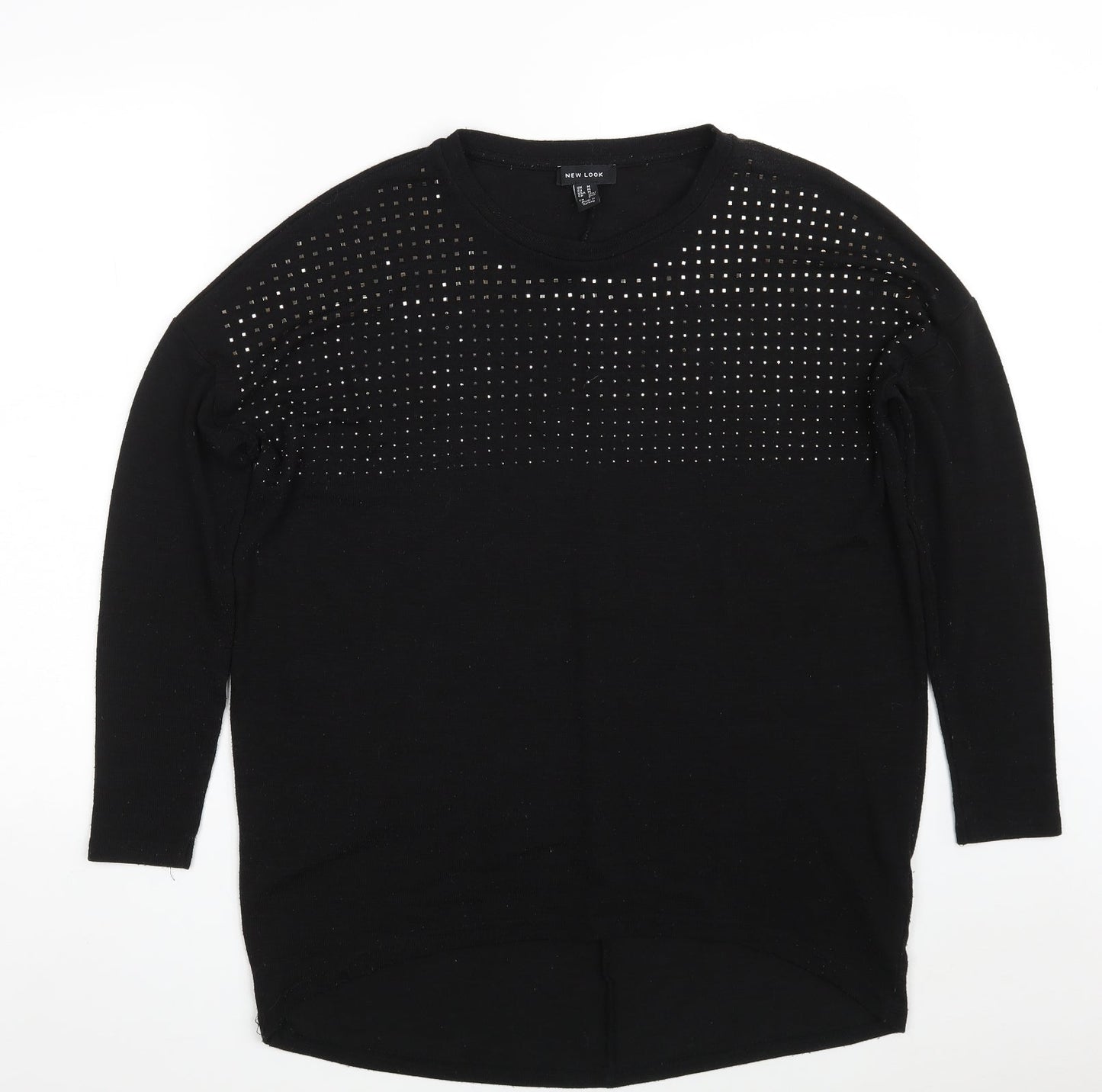 New Look Womens Black Round Neck  Viscose Pullover Jumper Size M
