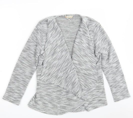 Dorothy Perkins Womens Grey V-Neck  Polyester Wrap Jumper Size 12