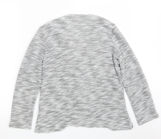 Dorothy Perkins Womens Grey V-Neck  Polyester Wrap Jumper Size 12