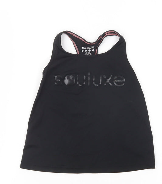 Souluxe Girls Black  Polyester Pullover Tank Size 4-5 Years Scoop Neck Pullover