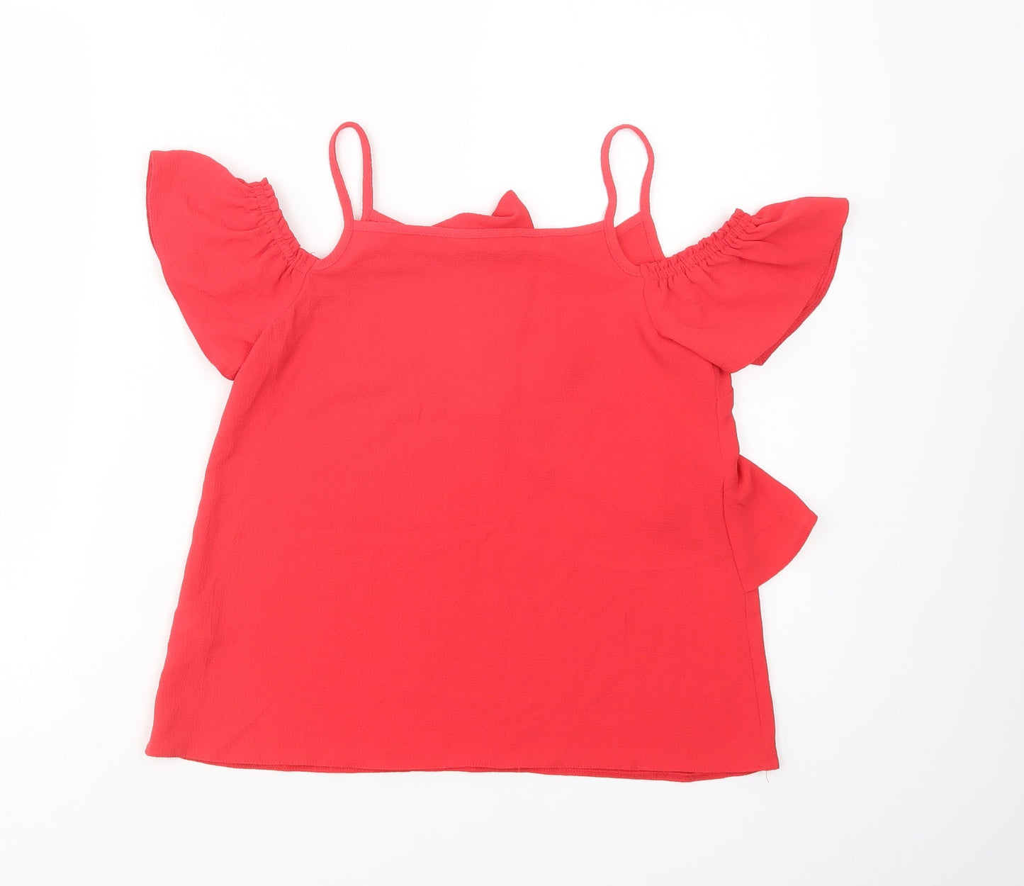 Candy Couture Girls Red  Polyester Camisole Blouse Size 13 Years V-Neck Pullover