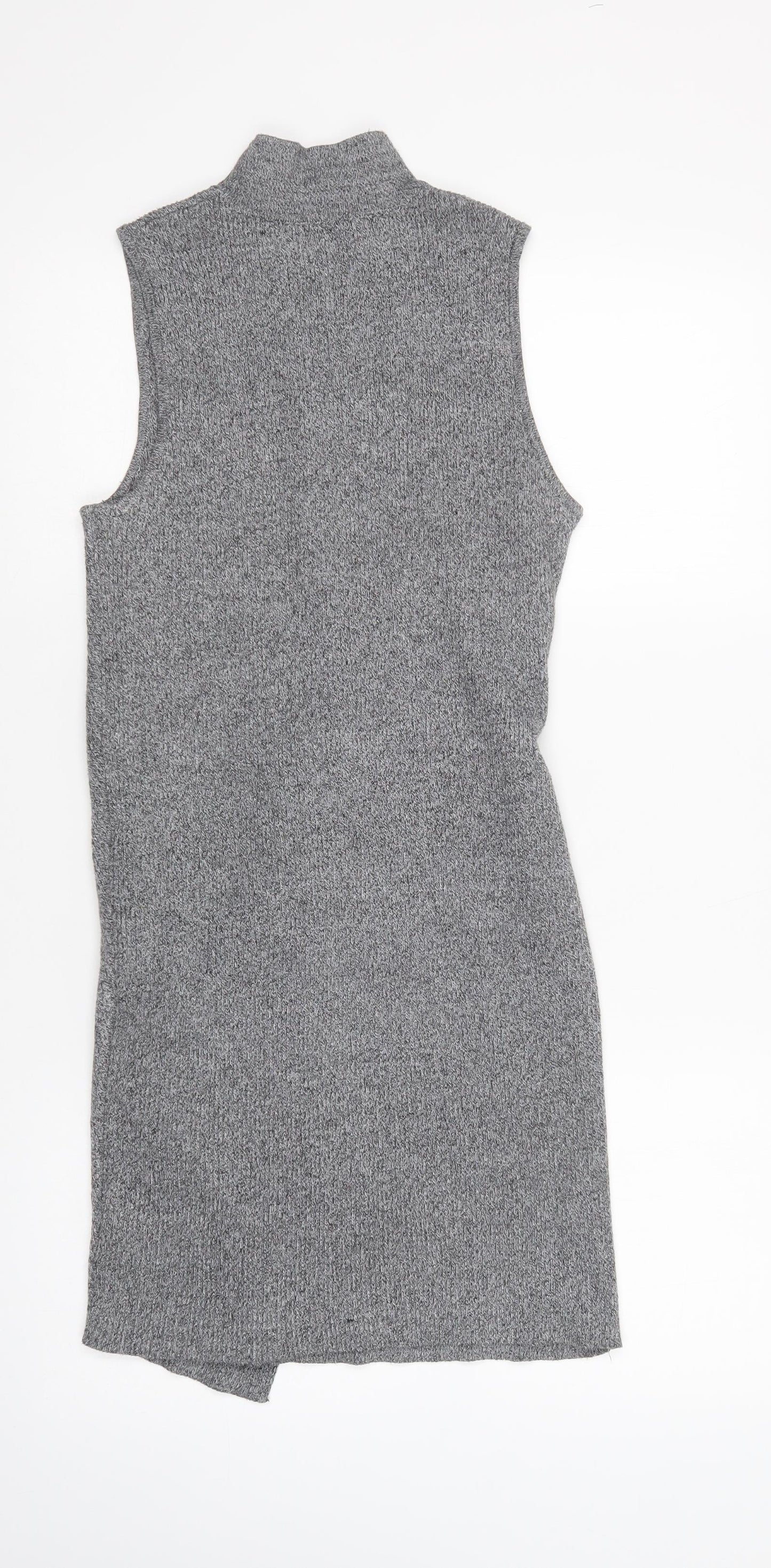Azalea Womens Grey Mock Neck  Polyester Tunic Jumper Size M