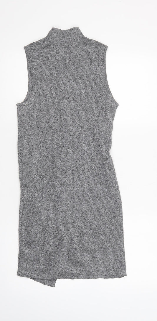 Azalea Womens Grey Mock Neck  Polyester Tunic Jumper Size M