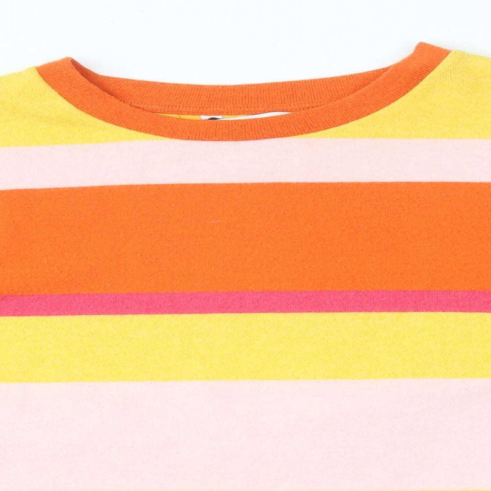 NEXT Womens Multicoloured Round Neck Striped Polyester Pullover Jumper Size M