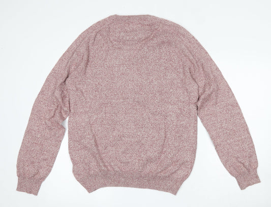 Burton Mens Pink Round Neck  Cotton Pullover Jumper Size M
