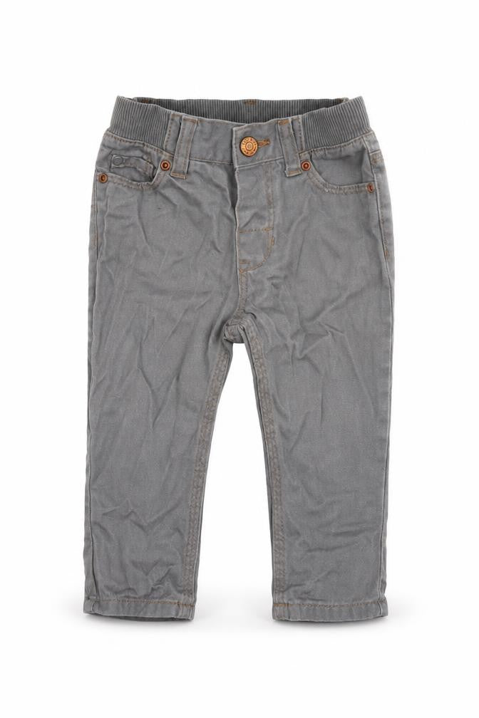 H&M Boys Grey  100% Cotton Jogger Jeans Size 6-9 Months  Button