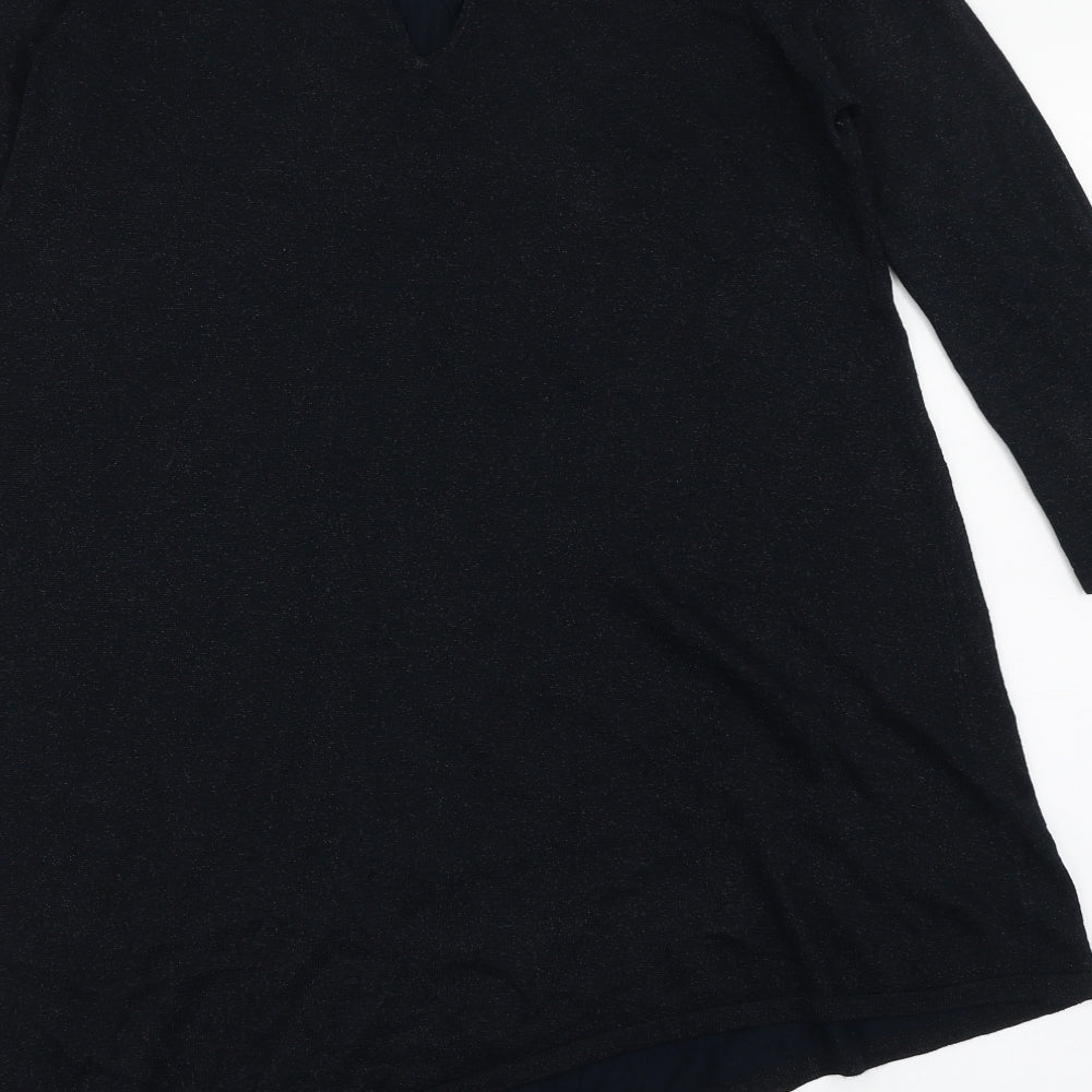 NEXT Womens Blue  Viscose Basic T-Shirt Size 10 Round Neck