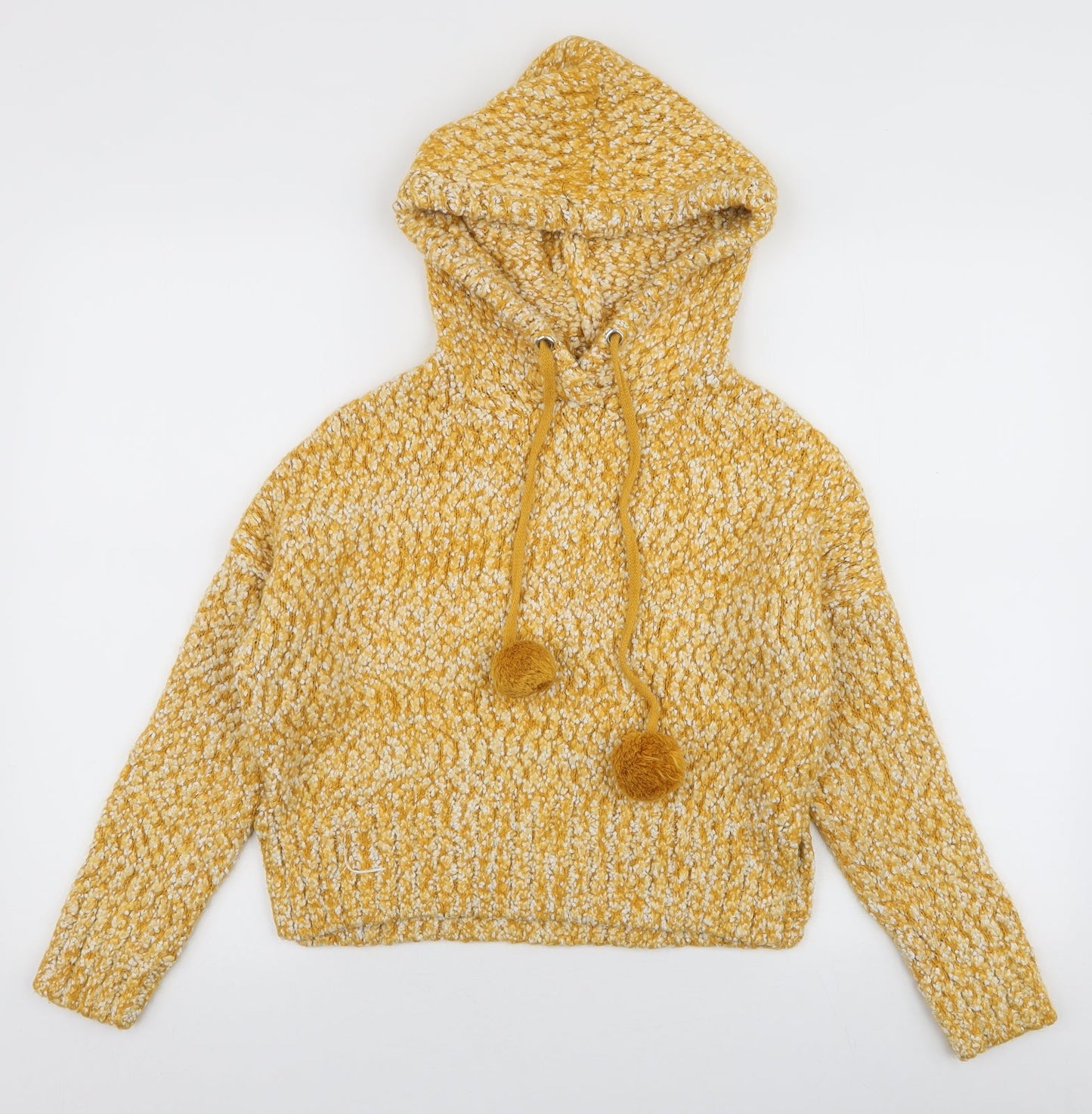 Yet Again  Womens Yellow  Polyester Pullover Hoodie Size S  Pullover