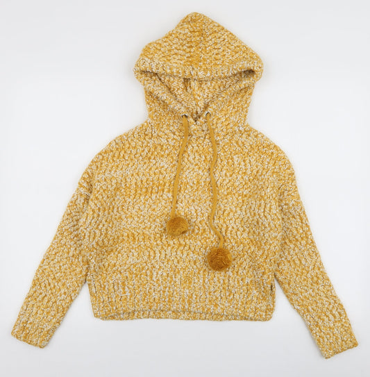 Yet Again  Womens Yellow  Polyester Pullover Hoodie Size S  Pullover