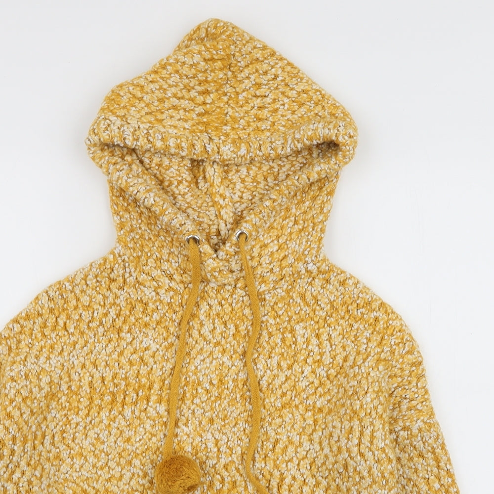 Yet Again  Womens Yellow  Polyester Pullover Hoodie Size S  Pullover