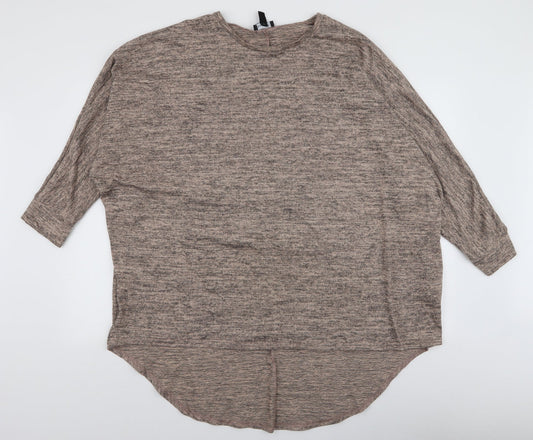 New Look Womens Beige Boat Neck  Polyester Pullover Jumper Size L