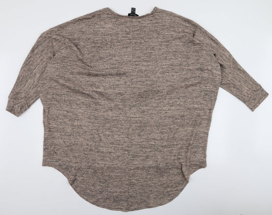 New Look Womens Beige Boat Neck  Polyester Pullover Jumper Size L