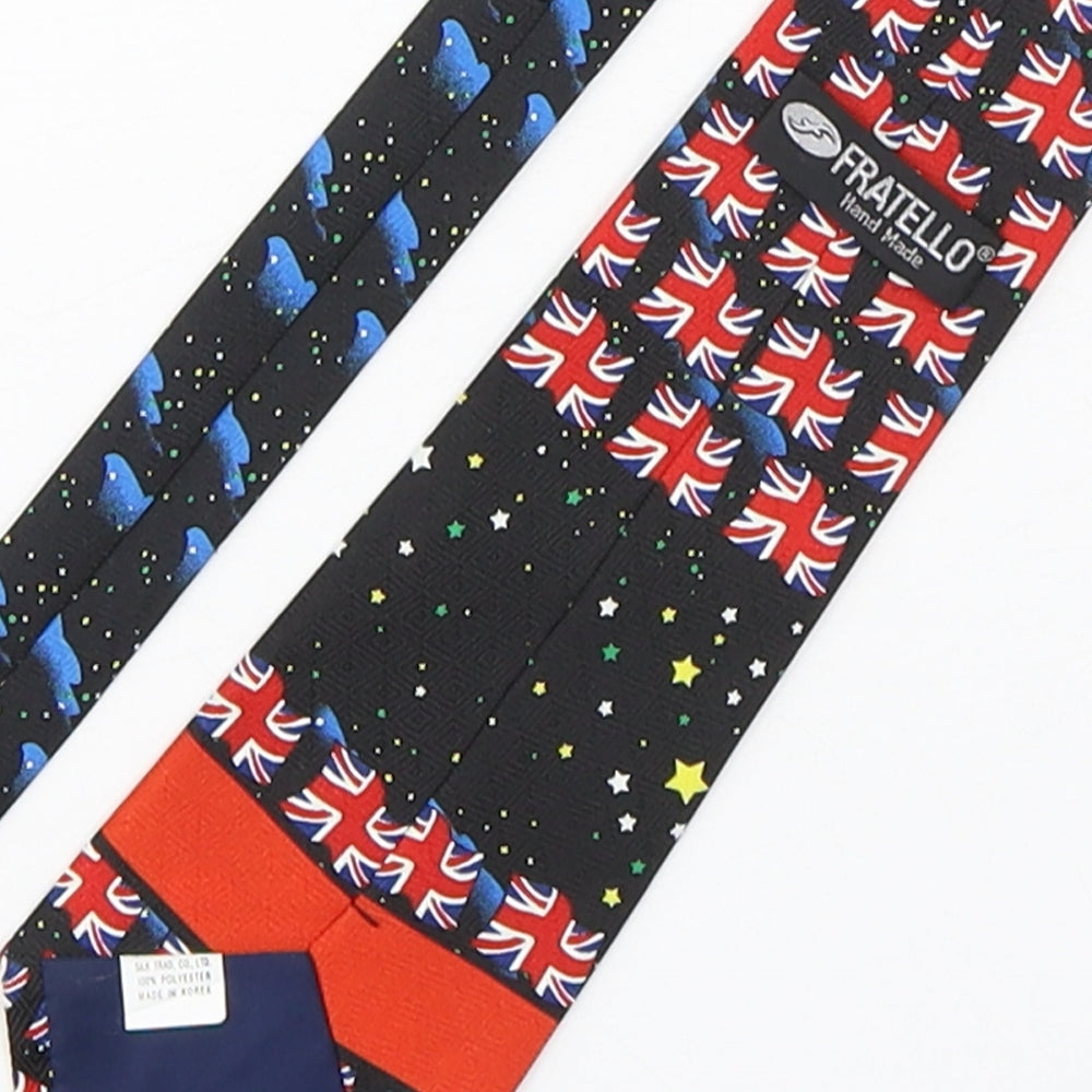 Fratello  Mens Multicoloured Geometric Polyester Pointed Tie One Size - Millennium
